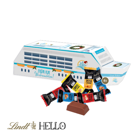 3D Präsent "Schiff" mit Lindt HELLO 