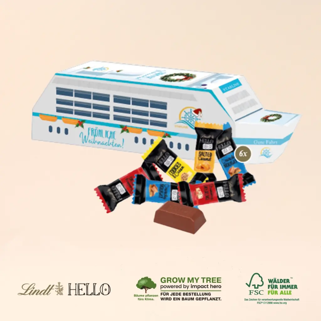3D Präsent "Schiff" mit Lindt HELLO 