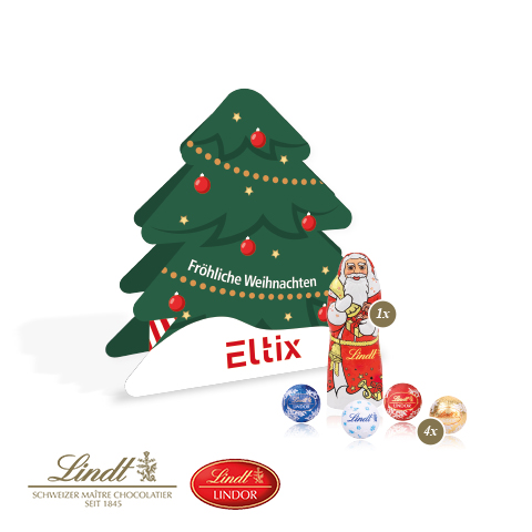 [95567] Präsent Tannenbaum mit Lindt Minis und Nikolaus 