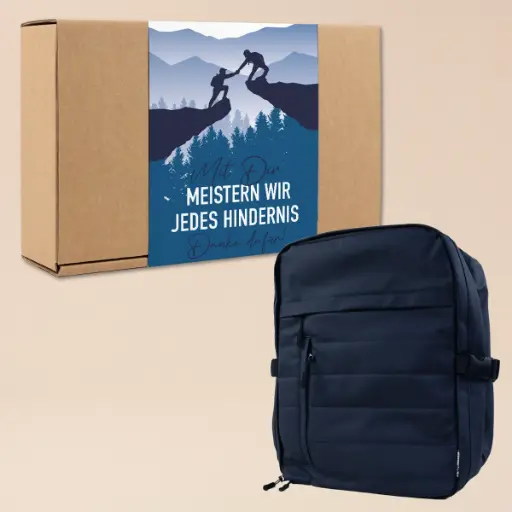 [WP13602] Geschenkset Rucksack "Mit Dir meistern wir jedes Hindernis!"