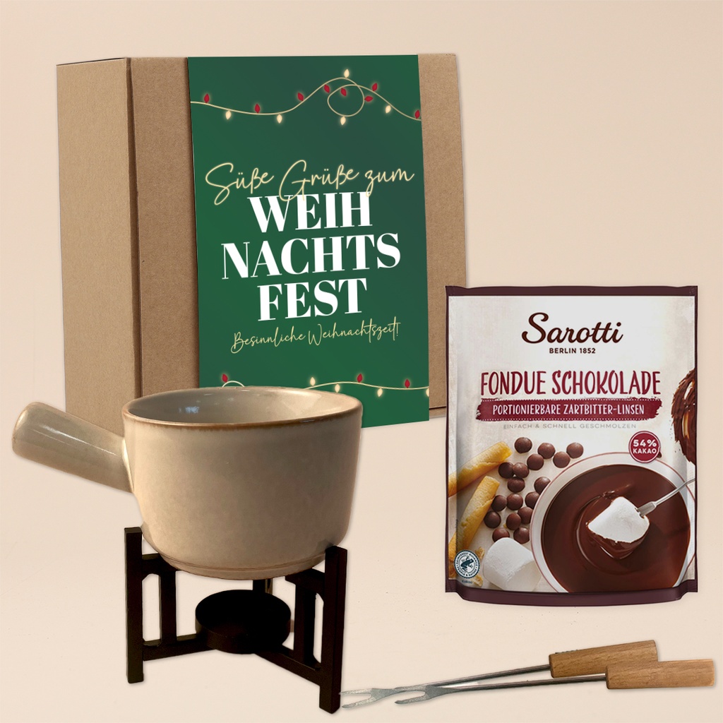 Geschenkset Schokoladenfondue "Süße Grüße zum Fest"