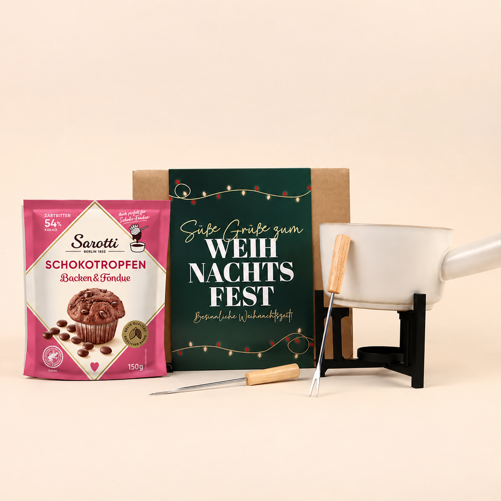 Geschenkset Schokoladenfondue "Süße Grüße zum Fest"