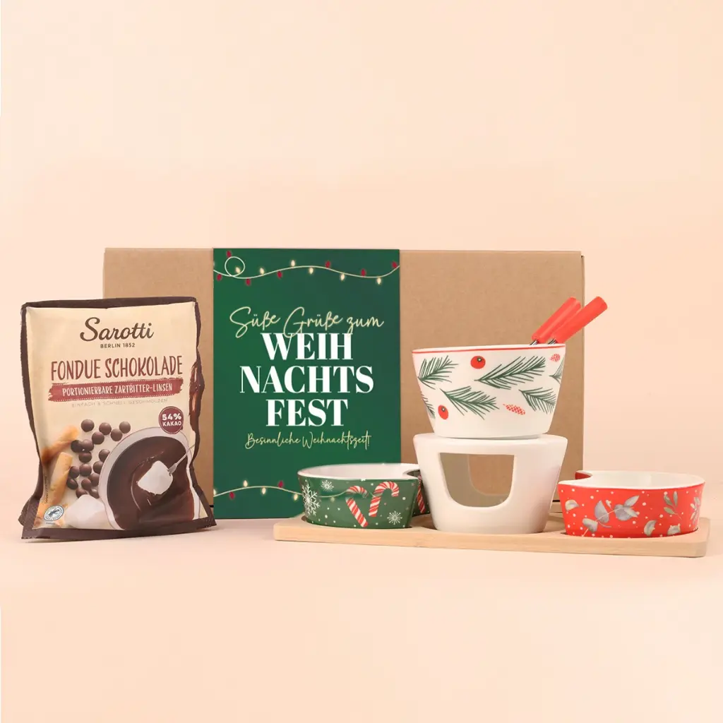 Geschenkset Schokoladenfondue "Süße Grüße zum Fest"