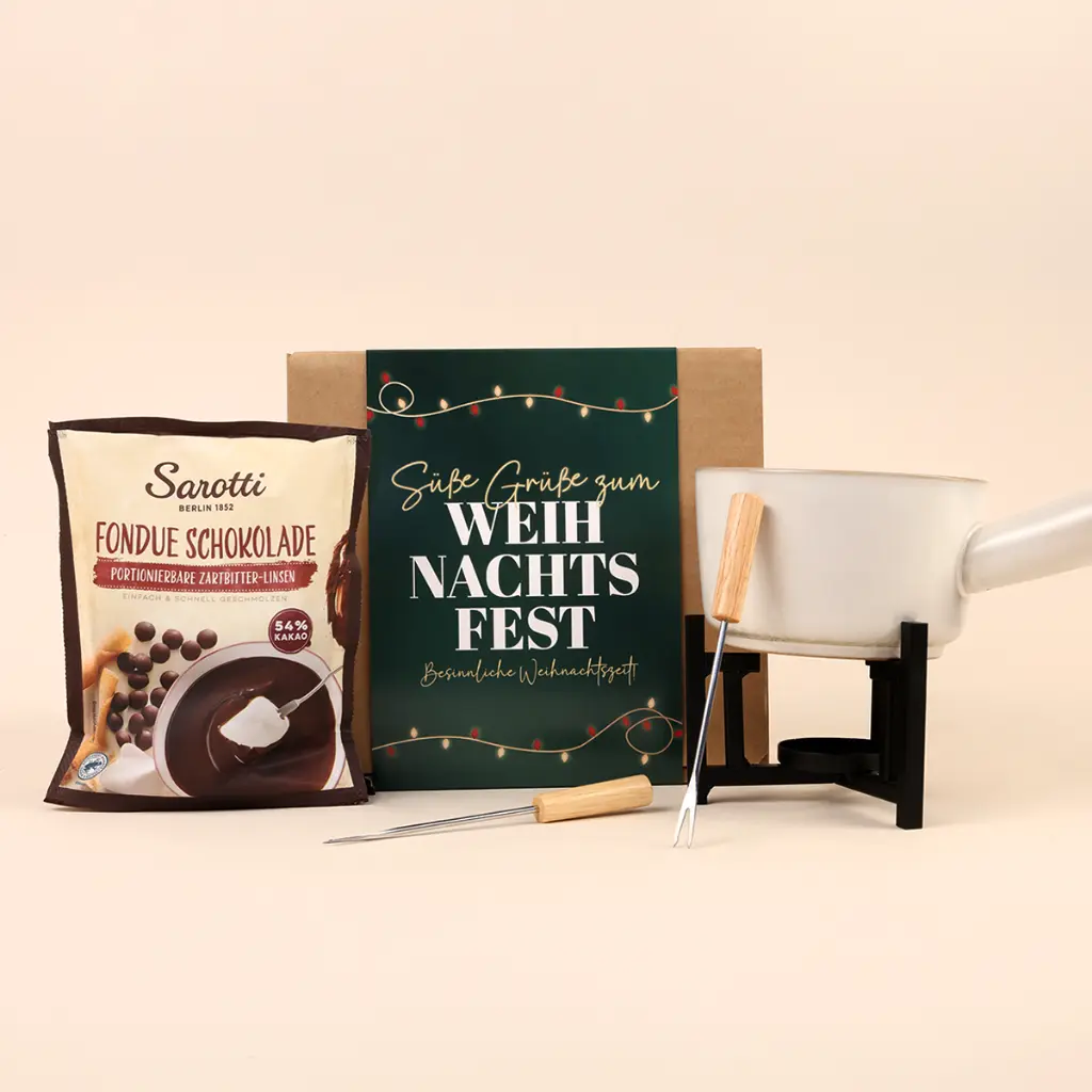 Geschenkset Schokoladenfondue "Süße Grüße zum Fest"