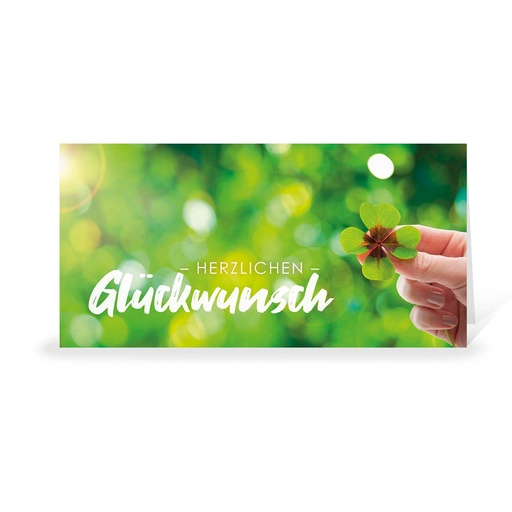 [MG109] Karte: Glückwunsch Kleeblatt (Wir gestalten gratis für Dich)