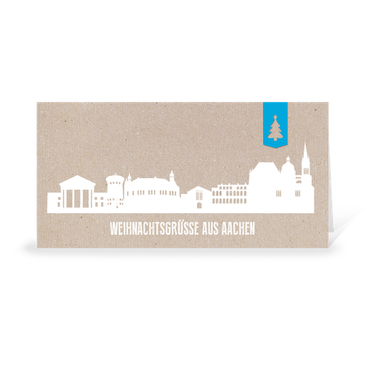 [WP10981] Karte: Skyline modern - Aachen (Wir gestalten gratis für Dich)