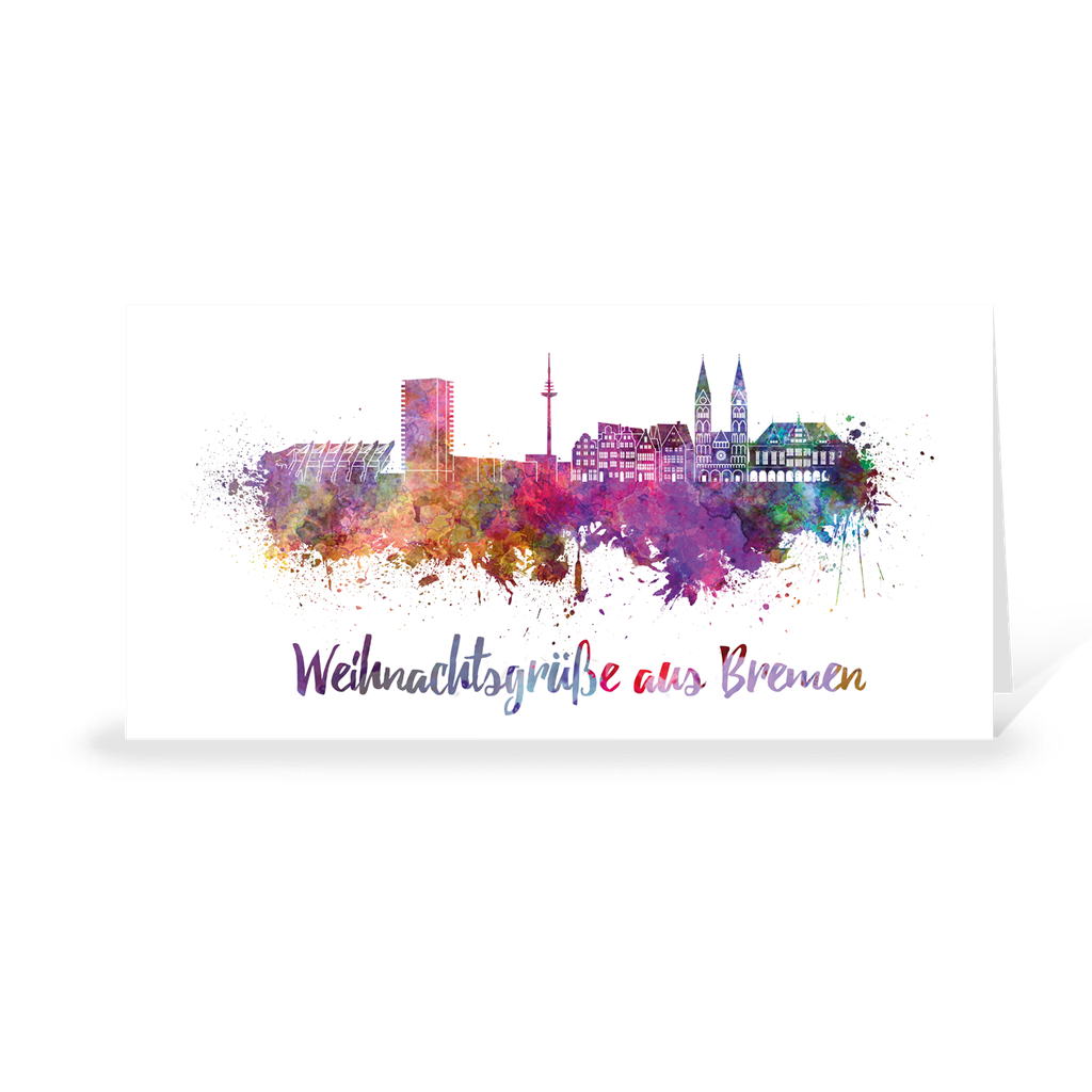 Karte: Skyline aquarell - Bremen