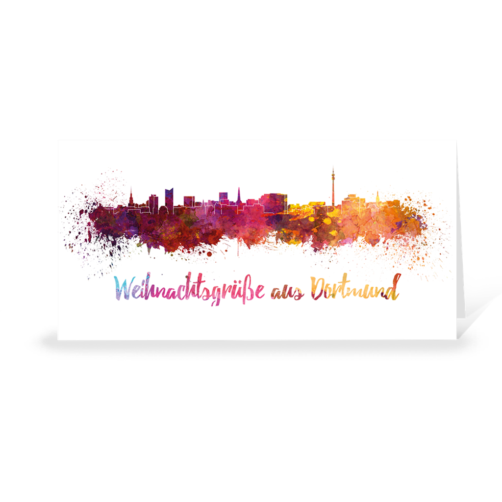Karte: Skyline aquarell - Dortmund