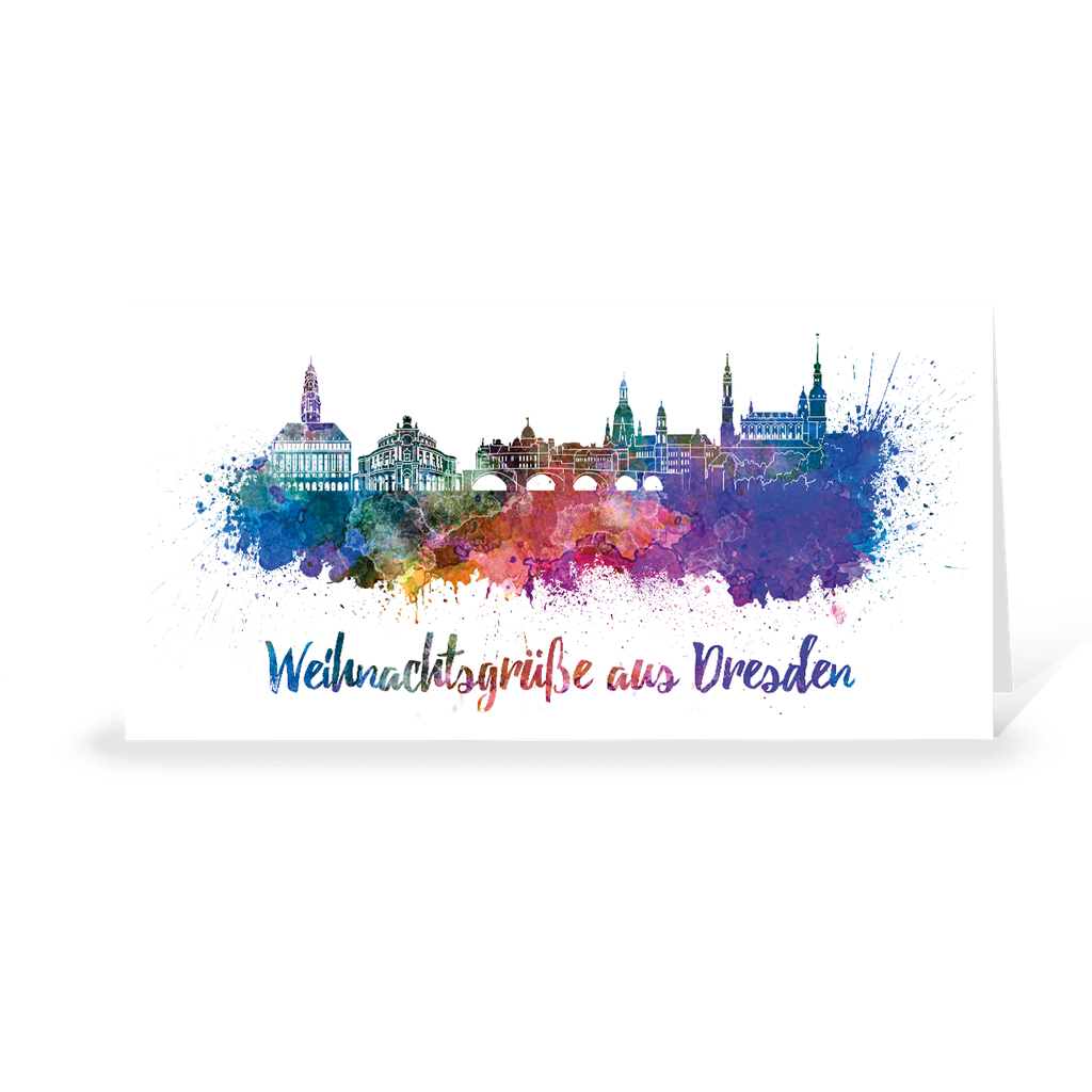 Karte: Skyline aquarell - Dresden