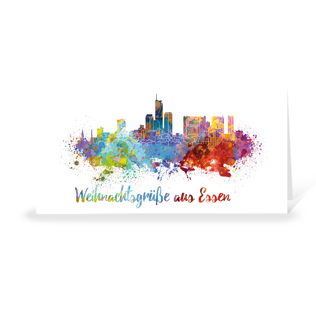 Karte: Skyline aquarell - Essen