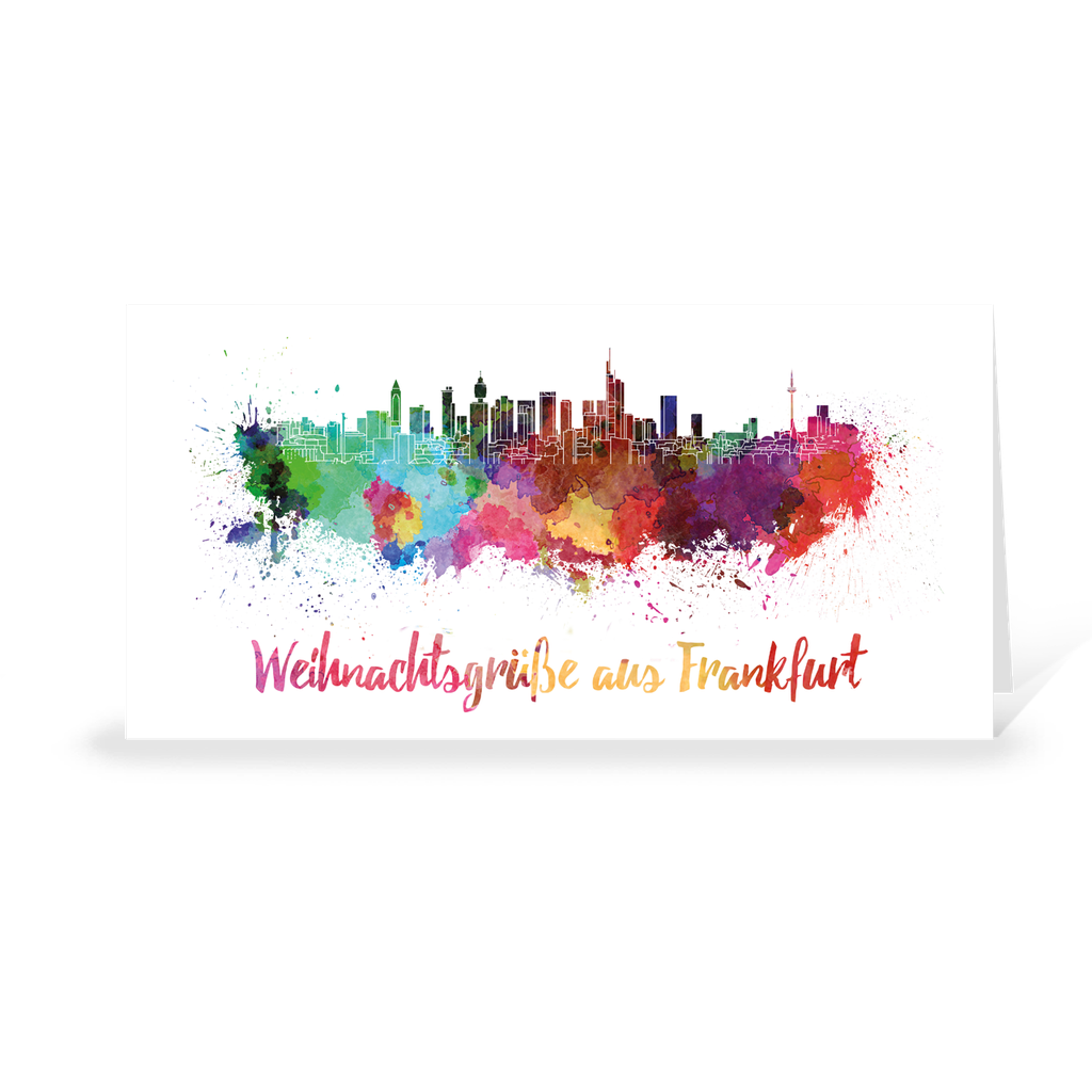 Karte: Skyline aquarell - Frankfurt