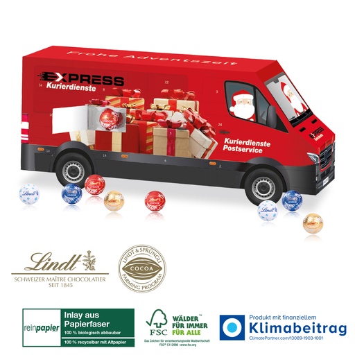 [55355-W] 3D Adventskalender Lindt „Transporter“ Organic