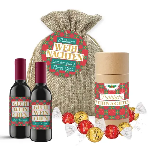 [WP13347] Weihnachtssack "Fröhliche Weihnachten" - Glühweinchen