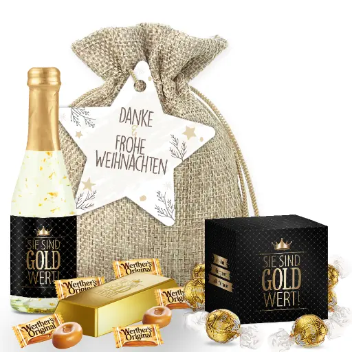 [WP13371] Weihnachts-Set "Sie sind Gold wert"