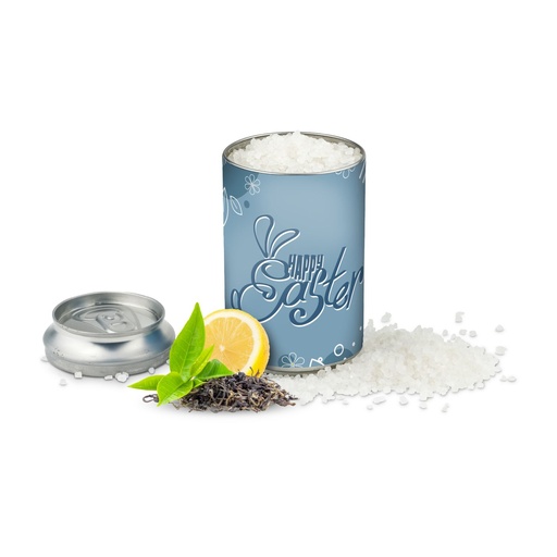 [4BZ30-01N] Badesalz-Dose XL 300 g, Earl Grey mit Happy Eastern Etikett