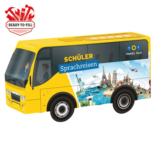 [1297-BUS-RTF] 3D-Präsent Bus, zum Selbstbefüllen