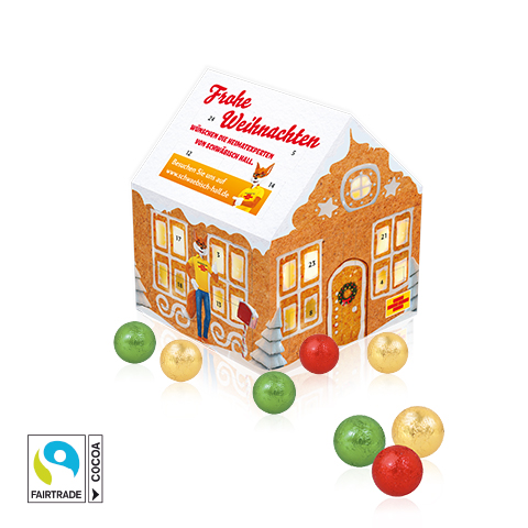 [95186] Adventskalender "Weihnachtshaus" Classic mit Fairtrade® Schokolade 