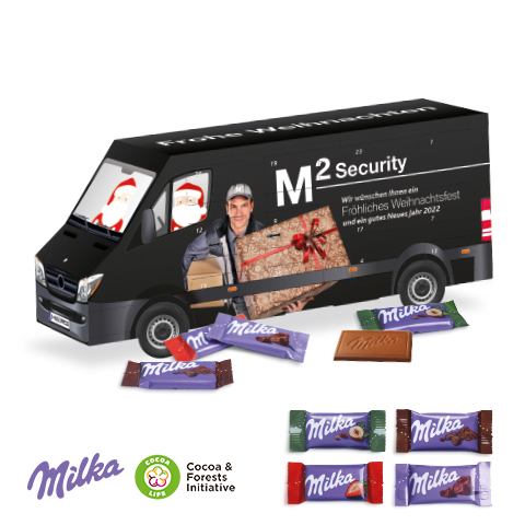 [95176] 3D Adventskalender "Transporter" mit Milka Schokolade 