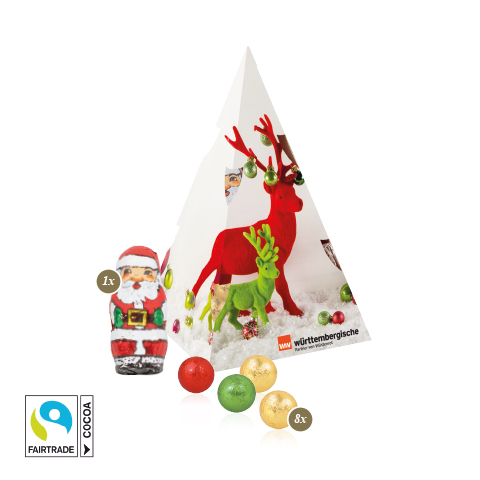 [95572] Präsent "Weihnachtsbaum" mit Fairtrade® Schokolade 